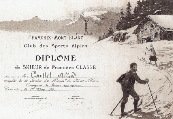Couttet Champion, Champion de France de Ski 19099 - 1913 - 1914
